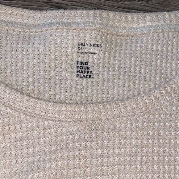 Gilly Hicks Cream Long Sleeve Ruched Top - Picture 2 of 2